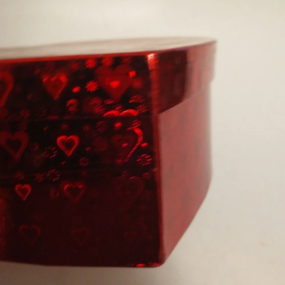 Just For You Glossy Red Heart Gift Box Reflective Wedding Favor Bouquet Romance